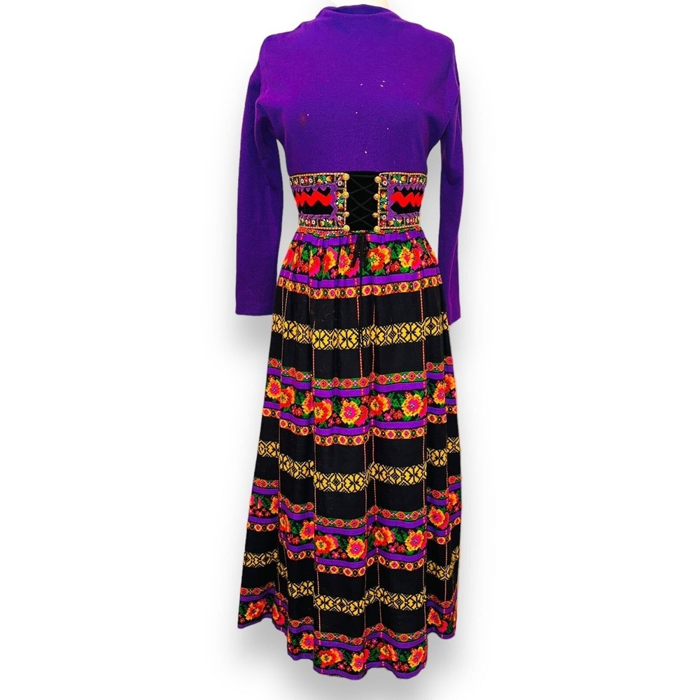 C5‎ Vintage Howard Wolf Maxi Dress Renaissance Revival Corset Style 10 Purple